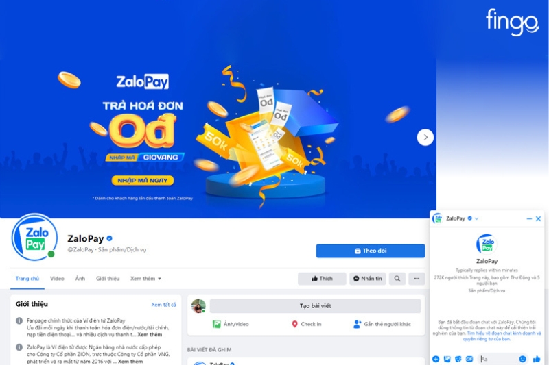 Fanpage của Zalo Pay