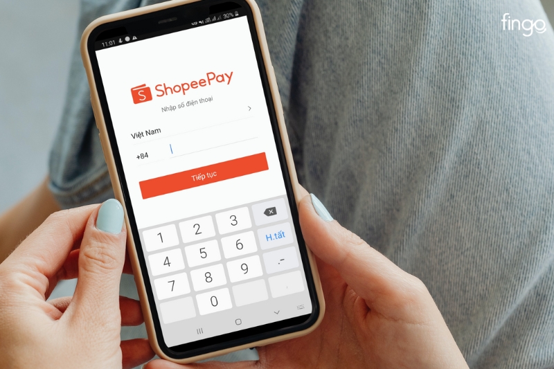 Nhập số điện thoại muốn đăng ký ví Shopee Pay
