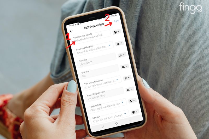 Chọn "Lưu" góc phải màn hình