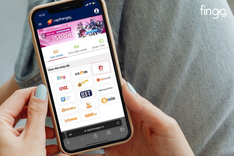 Chọn mua thẻ Garena
