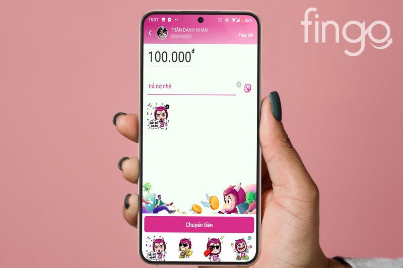 Nhập số tiền muốn chuyển