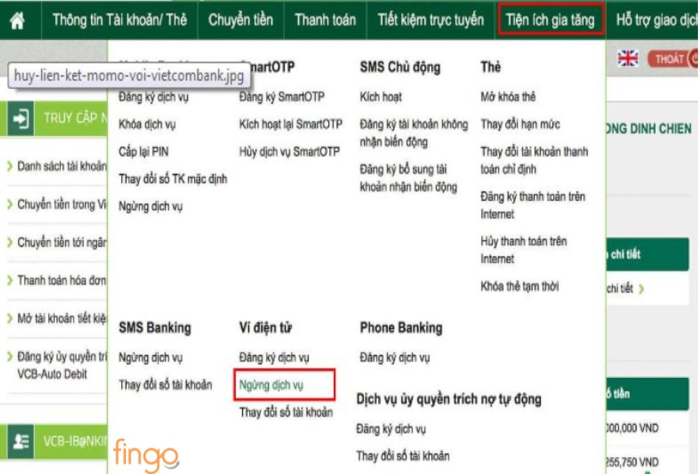 Truy cập dịch vụ internet banking