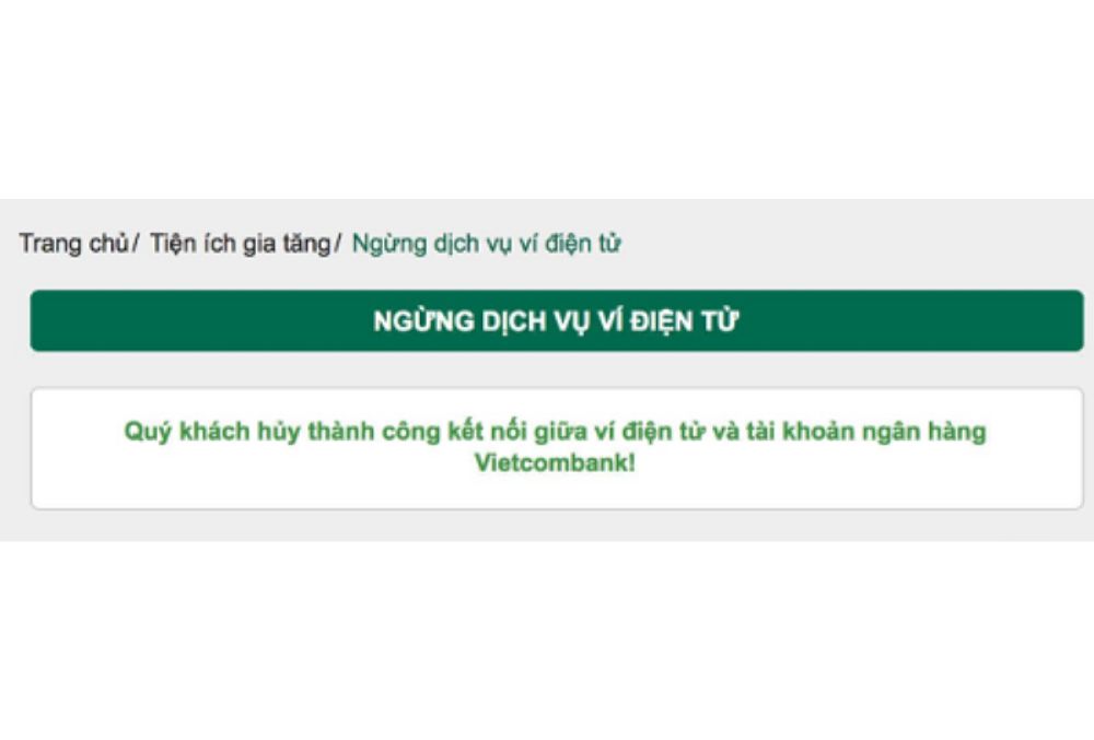 Nhấn "Xác nhận" để hoàn thành quá trình hủy liên kết