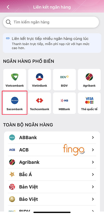 Tìm và chọn logo ngân hàng Sacombank