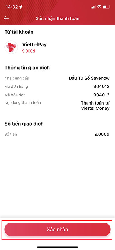 Xác nhận thanh toán