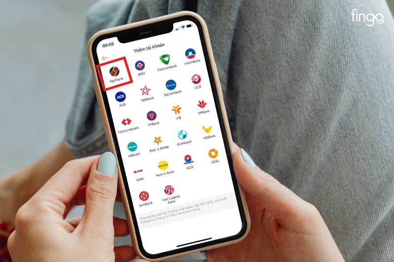 Nhấn chọn logo của ngân hàng Agribank