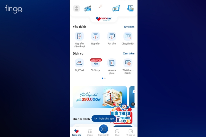 Chọn rút tiền trên ví VNPAY
