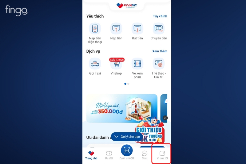 Chọn ví của tôi trên VNPAY