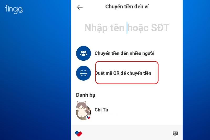 Chuyển tiền bằng mã QR