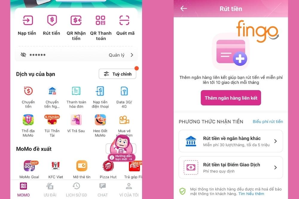 Đăng nhập chọn rút tiền tại điểm giao dịch