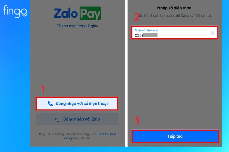 Đăng nhập zalopay bằng số điện thoại 