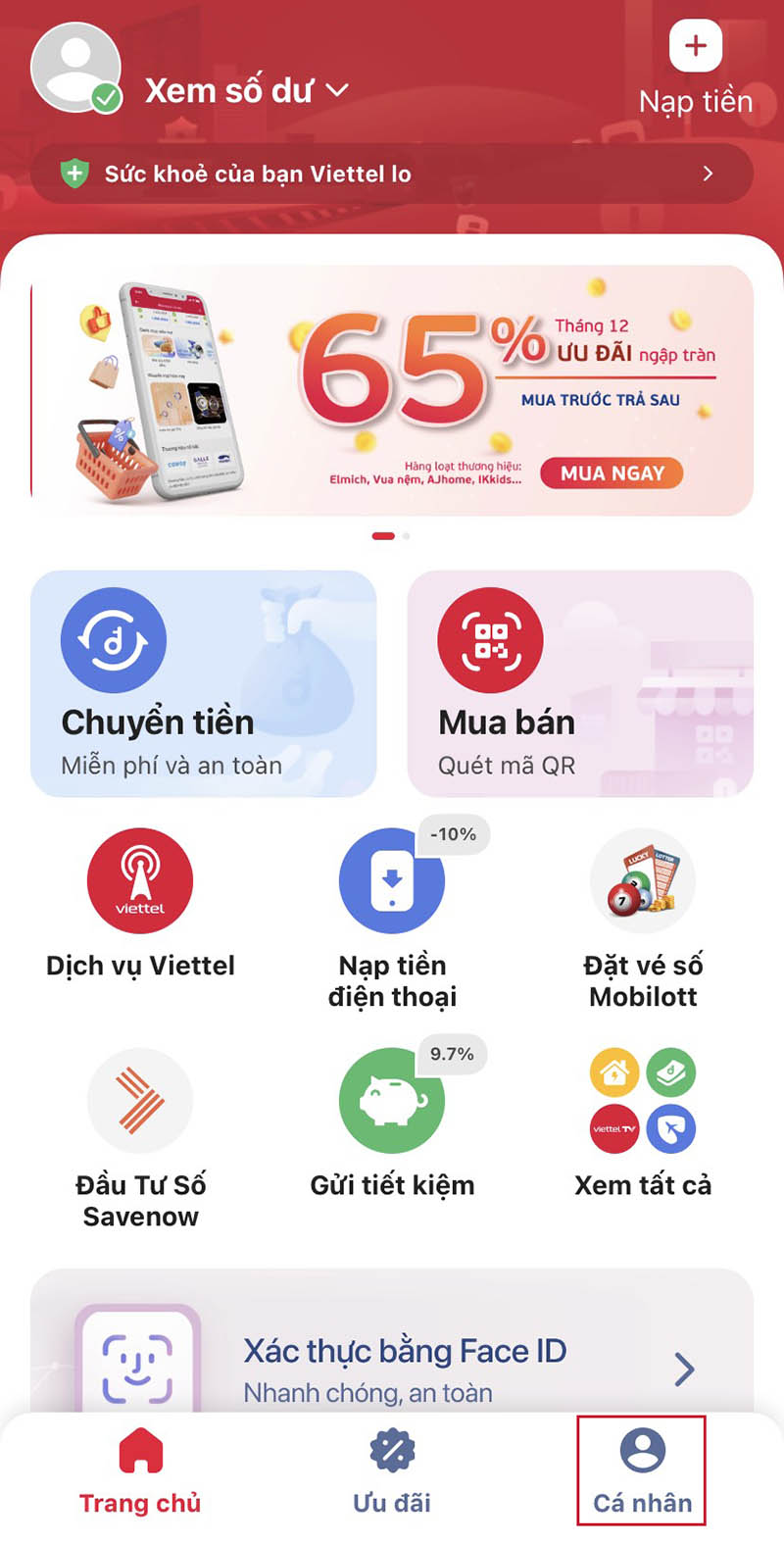 Chọn "Cá nhân"