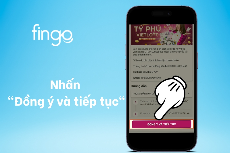 Nhấn đồng ý và tiếp tục