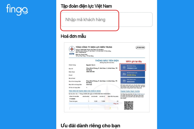 Nhập mã khách hàng