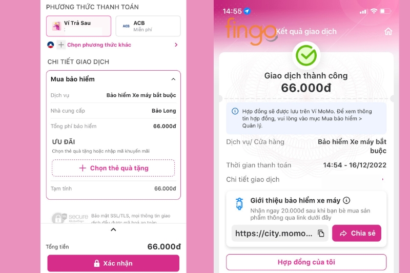 Xác nhận thanh toán để hoàn tất