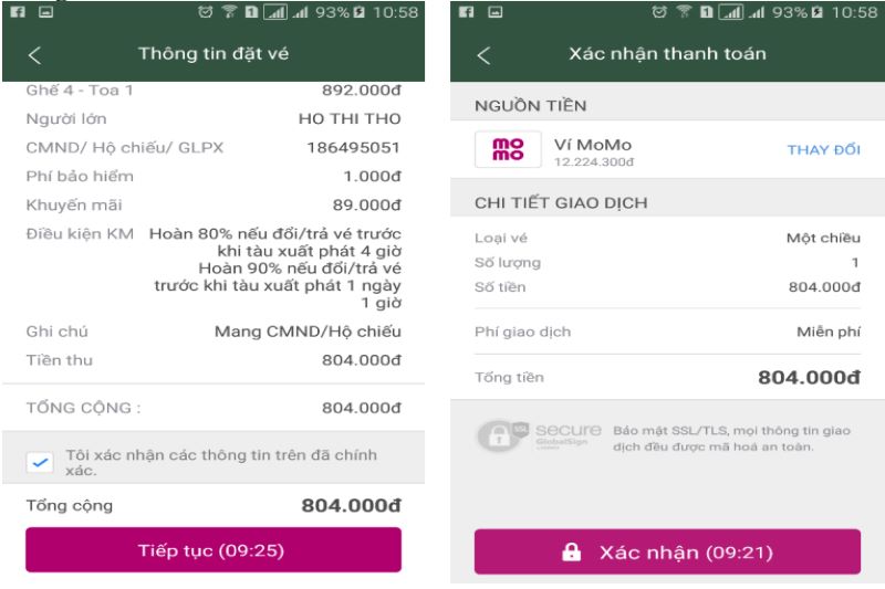 Xác nhận thanh toán
