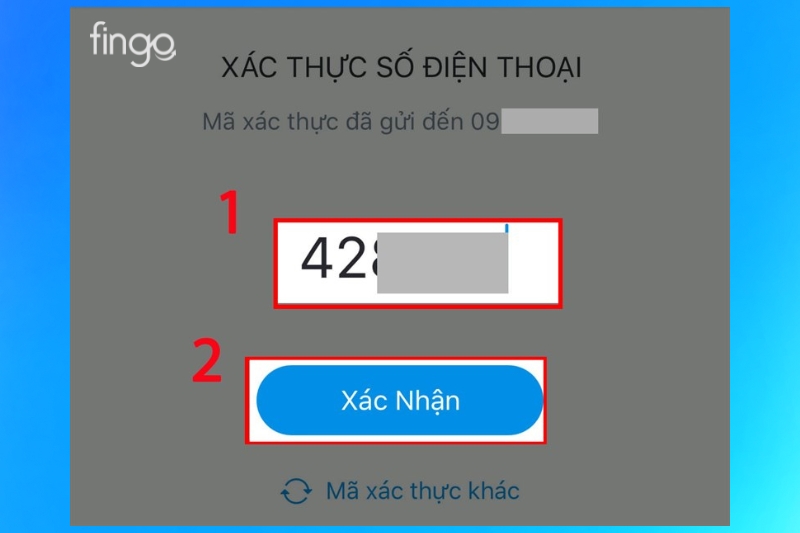 Nhập mã xác thực OTP