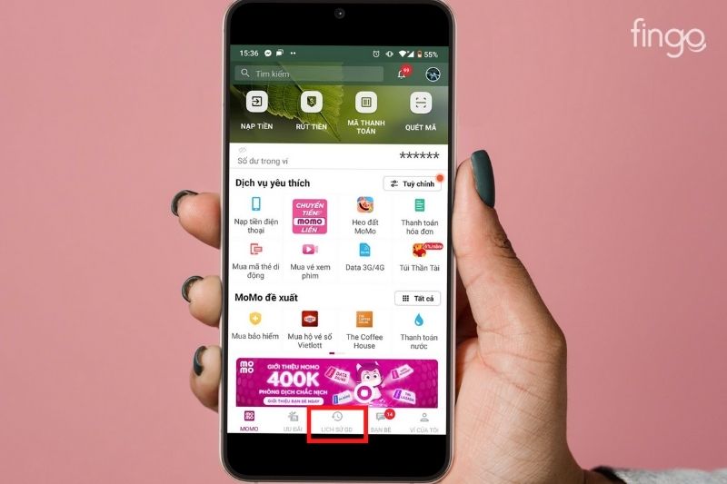 Cách xem lại sử giao dịch MoMo