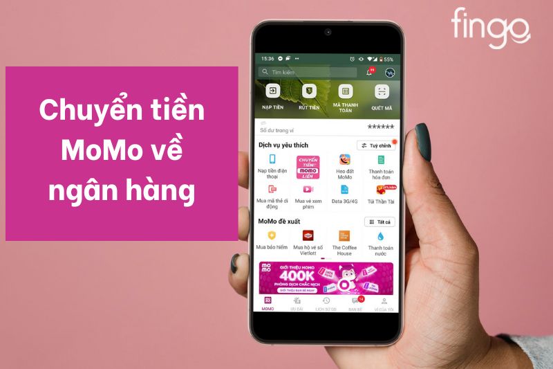 Rút tiền từ ví về ngân hàng