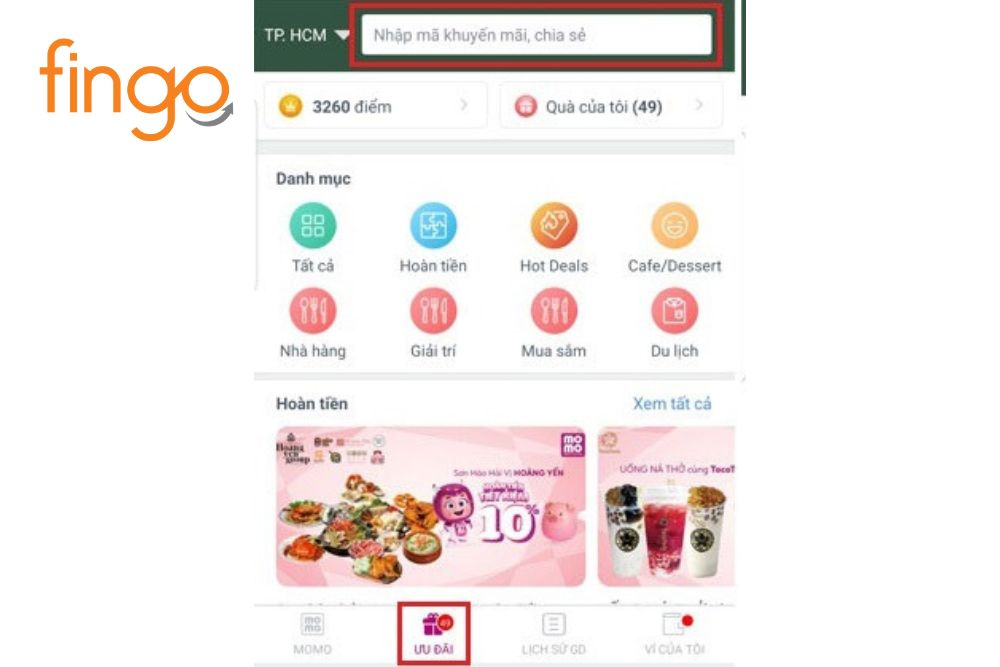 Nhập mã giới thiệu Momo