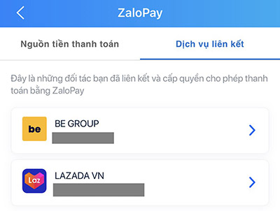 Lướt sang mục "Dịch vụ liên kết" và chọn "LAZADA VN"
