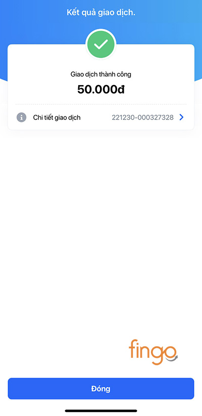 Giao dịch rút tiền từ ZaloPay về ngân hàng thành công