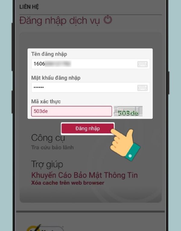 Click chọn "Đăng nhập" vào tài khoản  Internet Banking của Agribank 