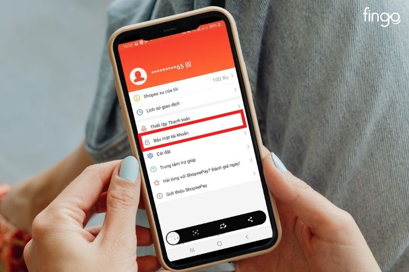 Nhấn chọn "Bảo mật tài khoản" để tiếp tục tăng hạn mức giao dịch