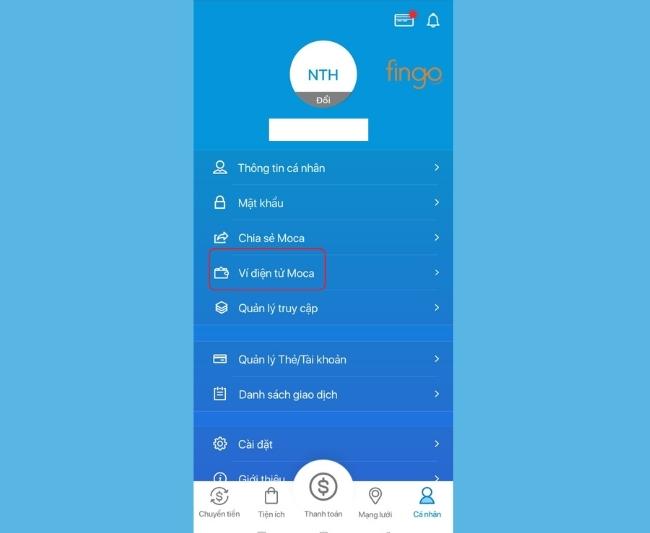 Chọn ví điện tử Moca
