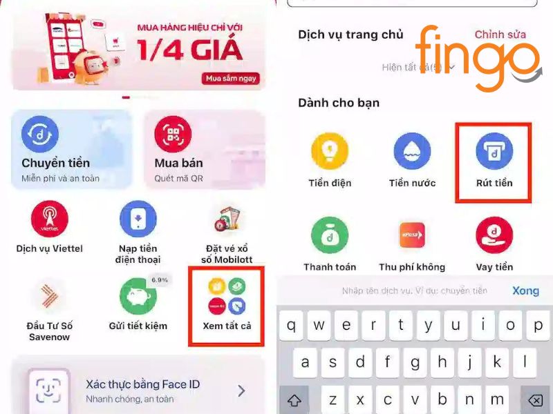 Chọn xem tất cả rút tiền Viettel Money