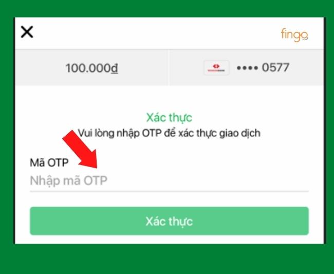 Nhập mã xác thực OTP