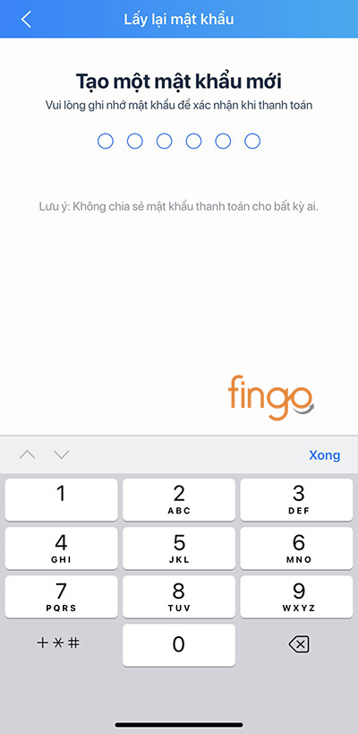 Tạo mật khẩu mới
