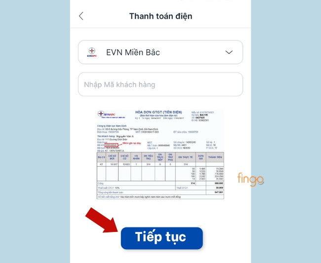 Nhập mã khách hàng