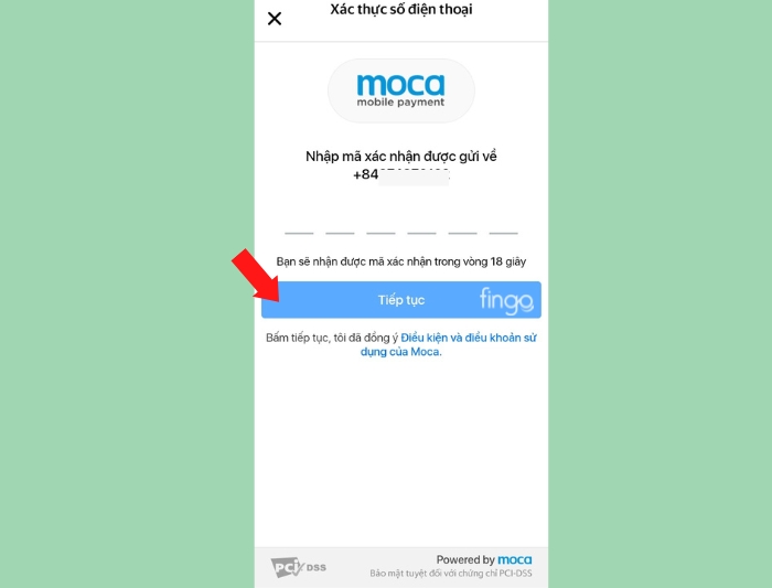 Nhập mã xác nhận OTP