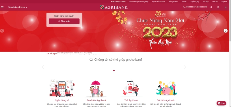 Liên hệ với tổng đài Agribank qua Website Agribank