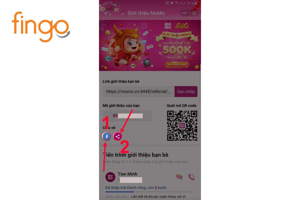 Trang giới thiệu kiếm tiền Momo