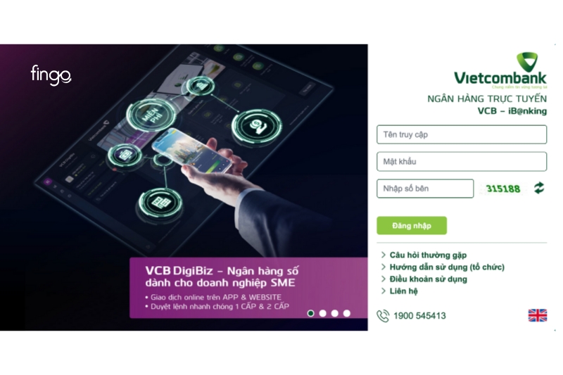 Đổi mật khẩu Vietcombank trên Internet Banking bước 1