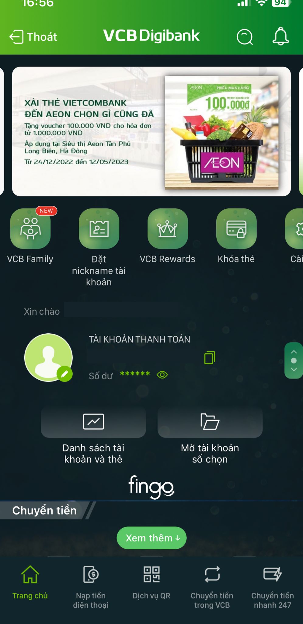 Cách đổi thẻ chip Vietcombank Digibank bước 1