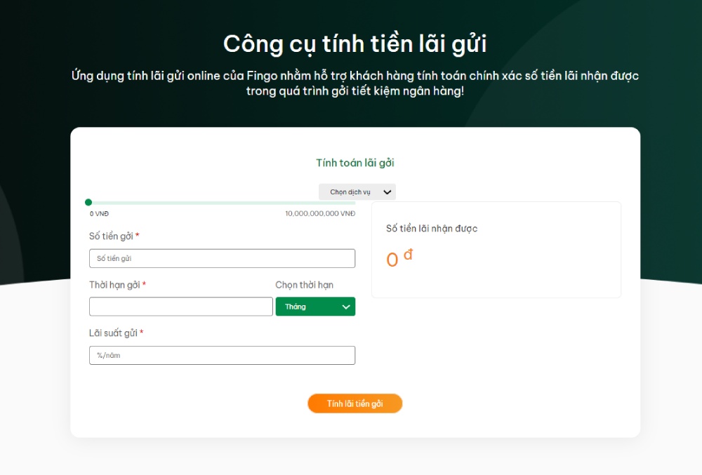 Công cụ tính lãi suất tiết kiệm