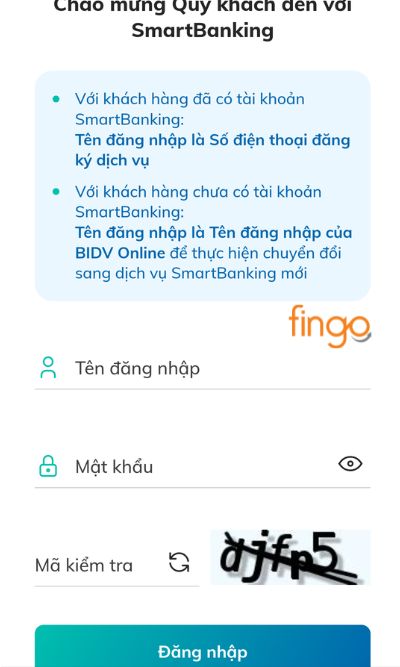 Đăng nhập và điền cách thông tin hiển thị trên màn hình.