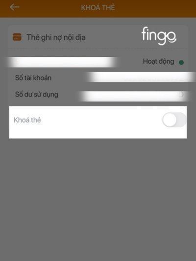 Nhấn chọn khóa thẻ, nhập mã OTP để hoàn thành
