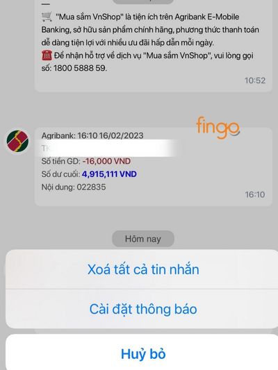 Nhấn xóa tất cả tin nhắn 
