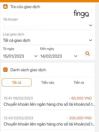 Chọn thời gian muốn tra cứu lịch sử giao dịch Agribank