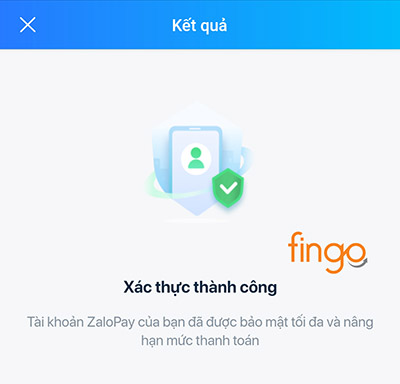 Định danh ZaloPay thành công