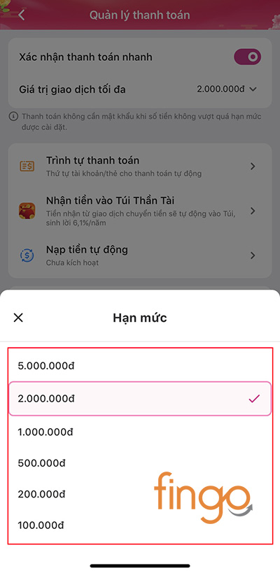 Chọn hạn mức phù hợp với bản thân