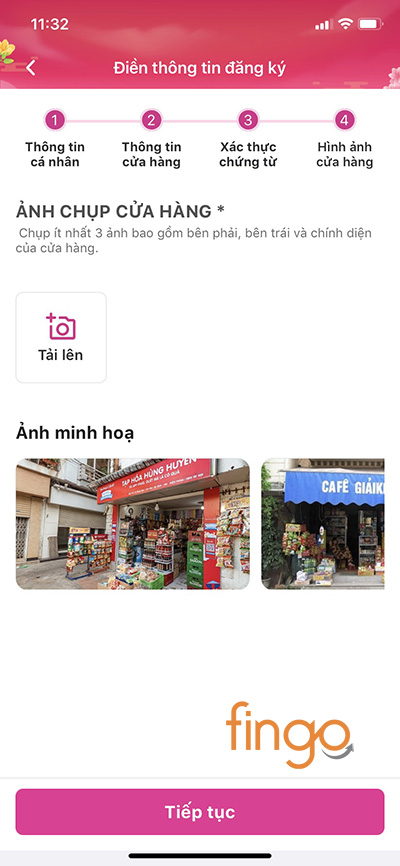 Chụp ảnh xác minh cửa hàng kinh doanh