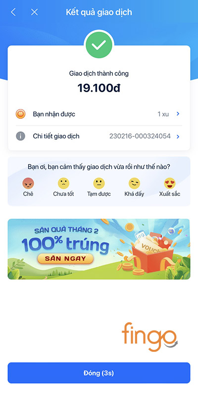Nạp xu TikTok bằng Zalo Pay thành công