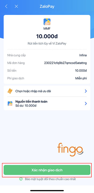 Xác nhận giao dịch