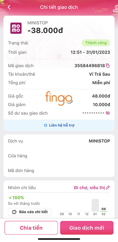 Thanh toán thành công bằng Ví Trả Sau MoMo