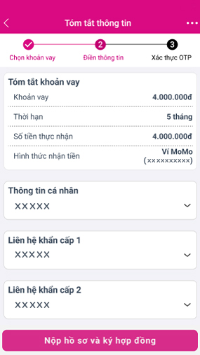 Kiểm tra lại thông tin và nộp hồ sơ